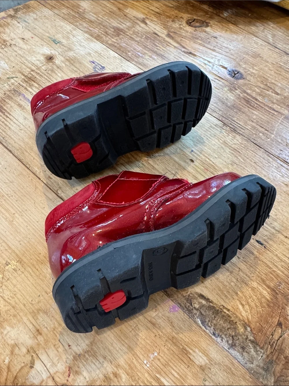 Elefanten Cild’s Red Patent Leather Velcro Strap Ankle Boots Size 20 Brazil